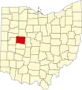 State map highlighting Logan County