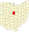 State map highlighting Morrow County