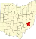 State map highlighting Noble County