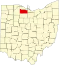 State map highlighting Sandusky County