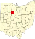 State map highlighting Wyandot County