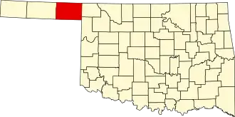 Map of Oklahoma highlighting Beaver County
