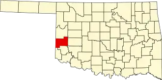 Map of Oklahoma highlighting Beckham County