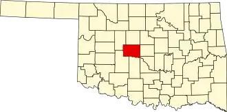 State map highlighting Canadian County