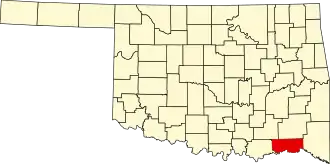 Map of Oklahoma highlighting Choctaw County