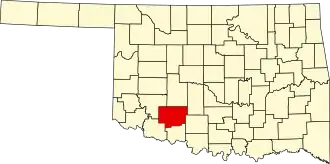 State map highlighting Comanche County