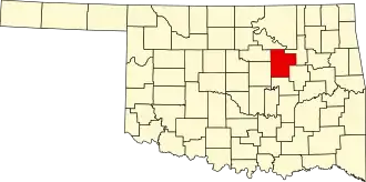 State map highlighting Creek County
