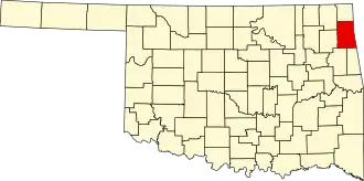 State map highlighting Delaware County