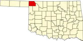 Map of Oklahoma highlighting Harper County