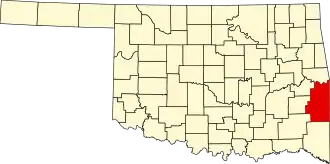 Map of Oklahoma highlighting Le Flore County