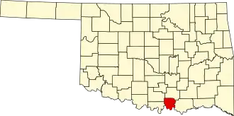 Map of Oklahoma highlighting Marshall County