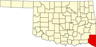 State map highlighting McCurtain County