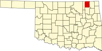 State map highlighting Nowata County