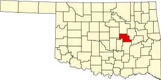 State map highlighting Okfuskee County