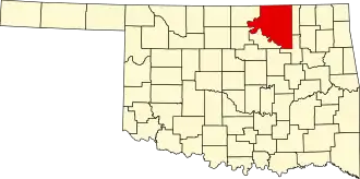 Map of Oklahoma highlighting Osage County