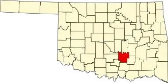 State map highlighting Pontotoc County