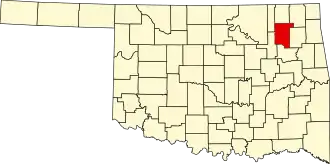 State map highlighting Rogers County