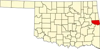 State map highlighting Sequoyah County