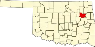 State map highlighting Wagoner County