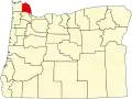 State map highlighting Columbia County