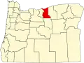 State map highlighting Gilliam County
