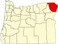 State map highlighting Wallowa County