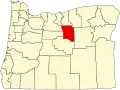 State map highlighting Wheeler County