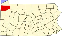State map highlighting Crawford County