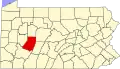 State map highlighting Indiana County