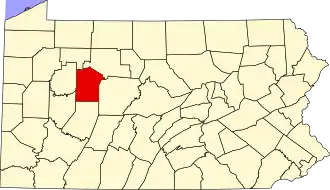 State map highlighting Jefferson County