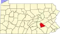 State map highlighting Lebanon County