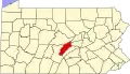 State map highlighting Mifflin County