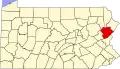 State map highlighting Monroe County
