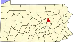 State map highlighting Montour County