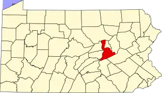 State map highlighting Northumberland County