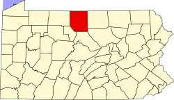 State map highlighting Potter County