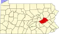 State map highlighting Schuylkill County