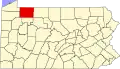 State map highlighting Warren County