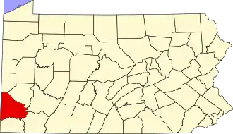 State map highlighting Washington County