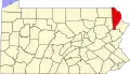 State map highlighting Wayne County