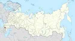 Map showing Kabardino-Balkaria in Russia