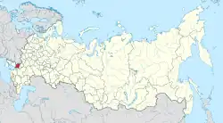 Map showing Donetsk in Russia