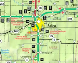 KDOT map of Saline County (legend)