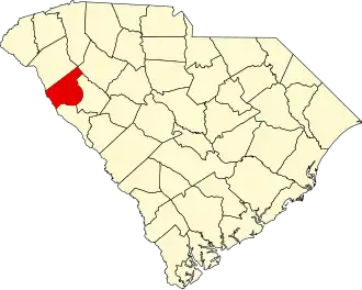 State map highlighting Abbeville County
