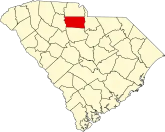 State map highlighting Chester County