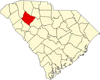 State map highlighting Laurens County