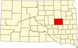 State map highlighting Beadle County