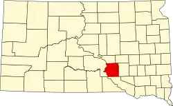 State map highlighting Brule County