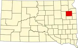 State map highlighting Codington County