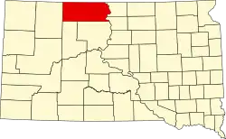 State map highlighting Corson County